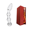 Clear Ribbed Glass Dildo