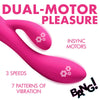 10X Flexible Silicone Rabbit Vibrator - Pink