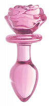 Pink Rose Glass Anal Plug